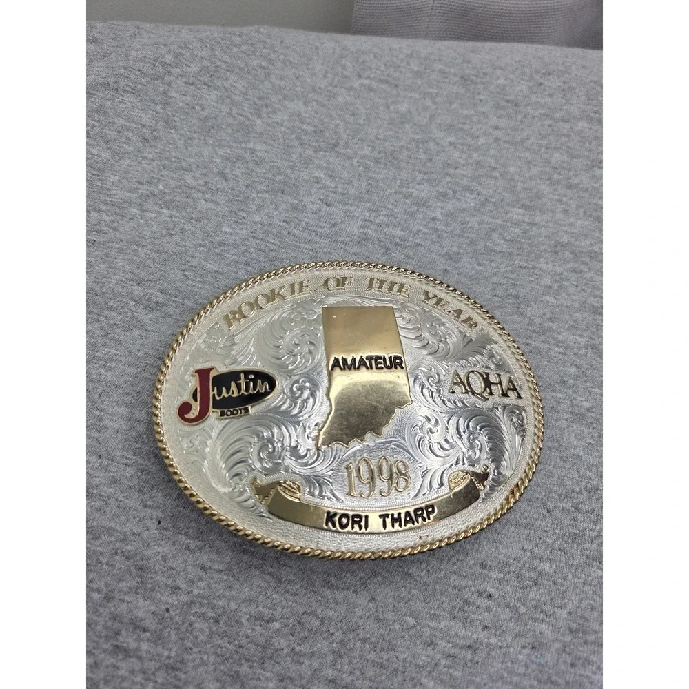 Montana Silversmiths AQHA Rodeo Bull Riding 1998 Rookie of the Year Belt Buckle